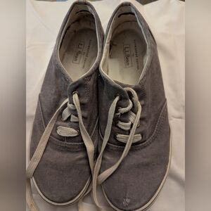 L.L. Bean Men's Gray Canvas Topsiders